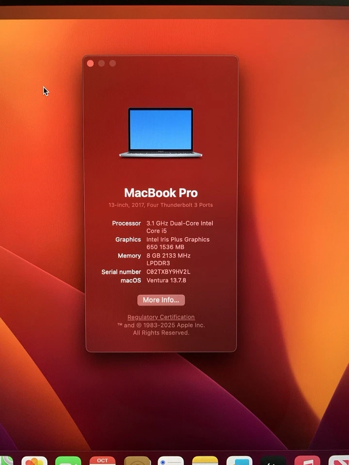 MacBook Pro 2017 - Image 3 of 4