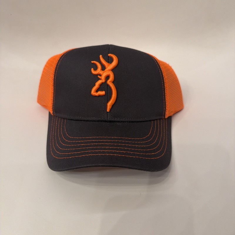 Browning Buckmark Trucker Hat Orange SnapBack 