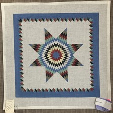 Handpainted Needlepoint Canvas  Blue/White Solaris Star   Read Description 