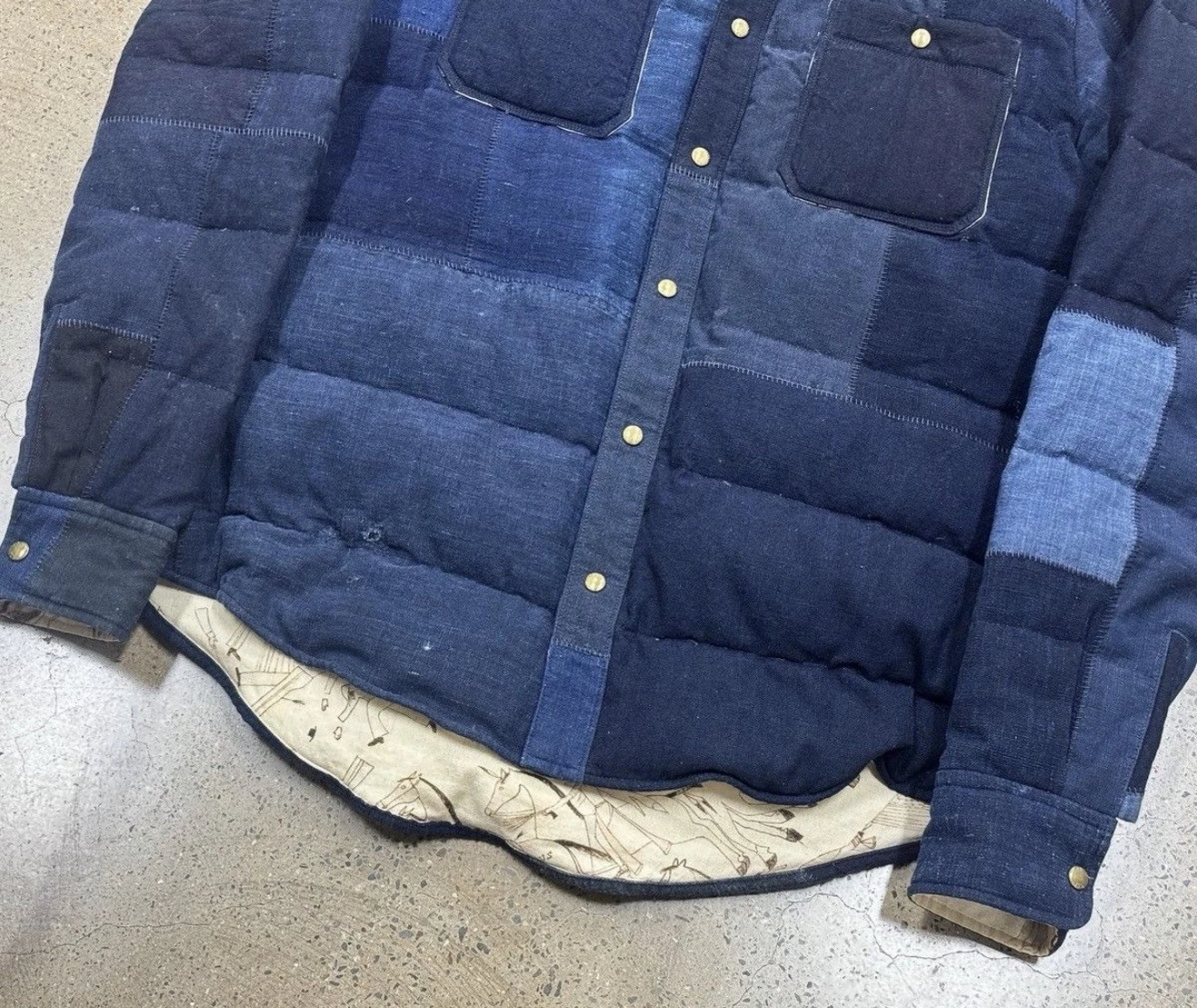 Visvim FW15 ICT Kerchief Down JKT Kofu Made in Japan Indigo Dye Size 3/L Rare - product detail image 5