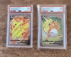 ✨Brilliant Stars✨PSA 9 Pokemon Pikachu V 157/172 + PSA 9 Raichu V 158/172 🧡💚