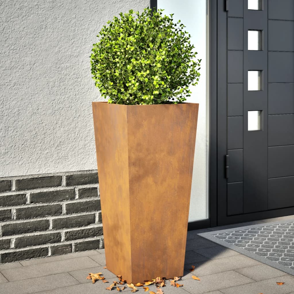 vidaXL Set 2 Fioriere in Acciaio Corten 35x35x75 cm: Lusso Outdoor