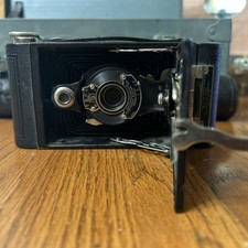 Kodak Black Embossed Leather Classic Collectible Vest Pocket Folding Camera