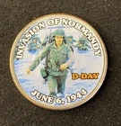 Colorized Kennedy Half Dollar D-Day Invasion Of Normandy Free Ship
