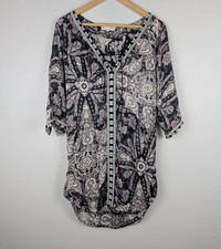 Anthropologie Odd Molly Women Gray Casual Dress Size 0 Satin Boho Mb