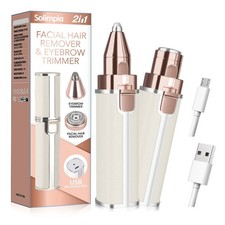 SOLIMPIA Facial Epilator for Women Hair Remover Eyebrow Shaver 2 in 1