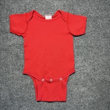 Vintage JC Penny Baby Boy Girl Short Sleeve Body Suit Red Newborn - USA Made