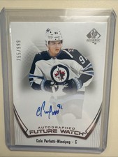 2021-22 Sp Authentic Future Watch Auto Cole Perfetti Rookie 755 /999 Card 155