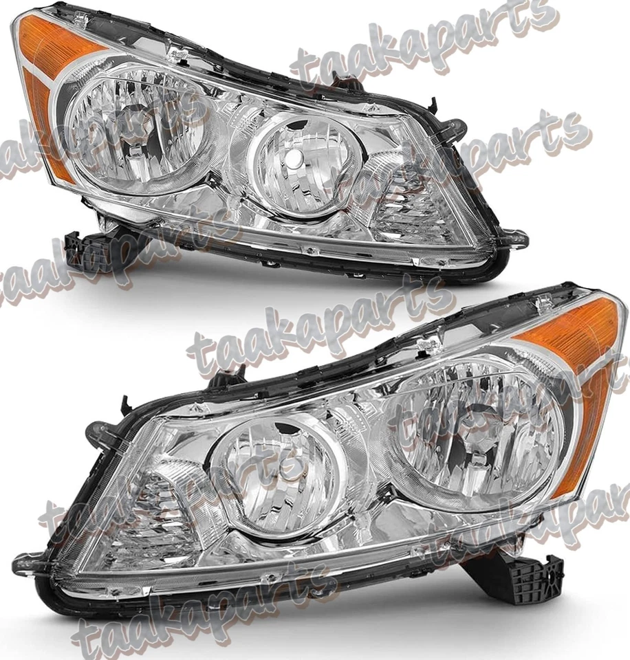 Par de montaje de faros para Honda Accord 2008-2012 carcasa cromada Foto 2 de 4