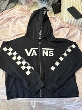 VANS Unisex XL Black Full Zip Hoodie White Lo...