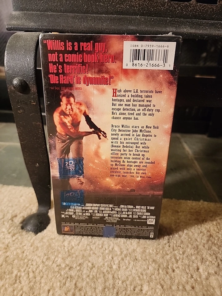 Original Die Hard VHS Factory Sealed, New w/ Watermark on Shrink, Code 1666, THX - Image 4 of 4