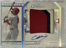 2024 Panini Flawless Chase Davis Prospect Patch Auto RPA 21/25 SP Cardinals
