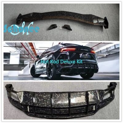 Forge Carbon Fiber Rear Bumper Diffuser Cover Spoiler Wing For Lamborghini Urus