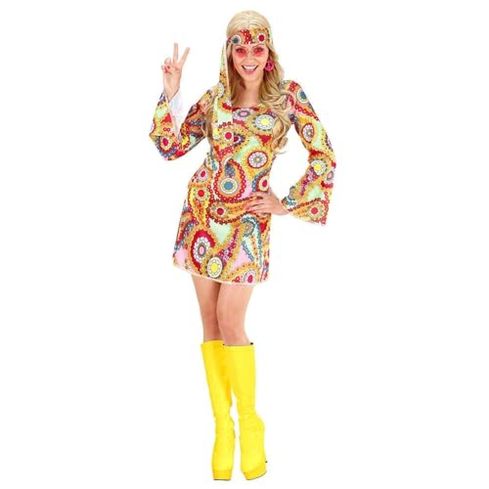(TG. L) "HIPPIE GIRL" (dress, headband) - (L) - NUOVO