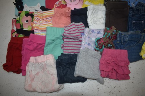 Wholesale Bulk Lot Of 35 Girls 6-12 Month Mixed Season Tops Bottoms Shirts - Picture 5 of 5