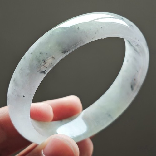 60mm Lavender Green Icy Jadeite Jade Bangle Bracelet Burma Jade Bangle 2394 - Picture 10 of 14