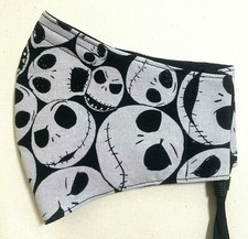 Jack Skellington Nightmare Before Christmas Cotton Face Mask w Filter Pocket