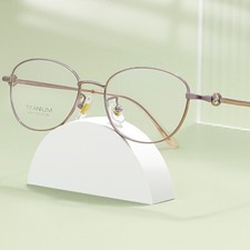 Retro Round Metal Eyeglasses Frame Women Ultra Light Spectacles Clear Lens