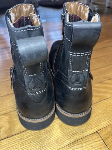 Clarks MELDON Black Leather Strap Zip Ankle Boots Mens 11M - Picture 5 of 13