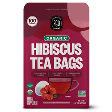 FGO Organic Hibiscus Tea 100 Count Eco-Conscious Tea Bags Caffeine Free