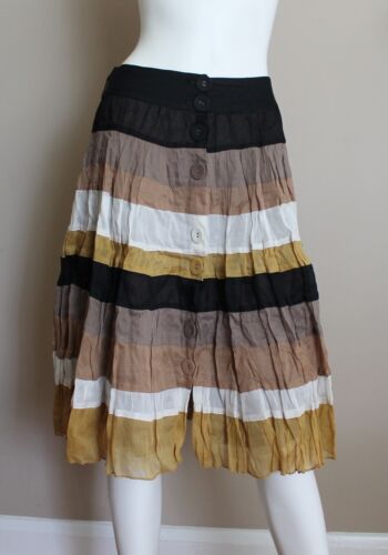 Zara Multi Color Flared Cotton Tiered Summer Skirt