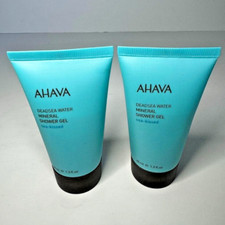 2x Ahava DeadSea Water Mineral Shower Gel Sea-Kissed MINI 1.3oz, 40ml Each NWOB