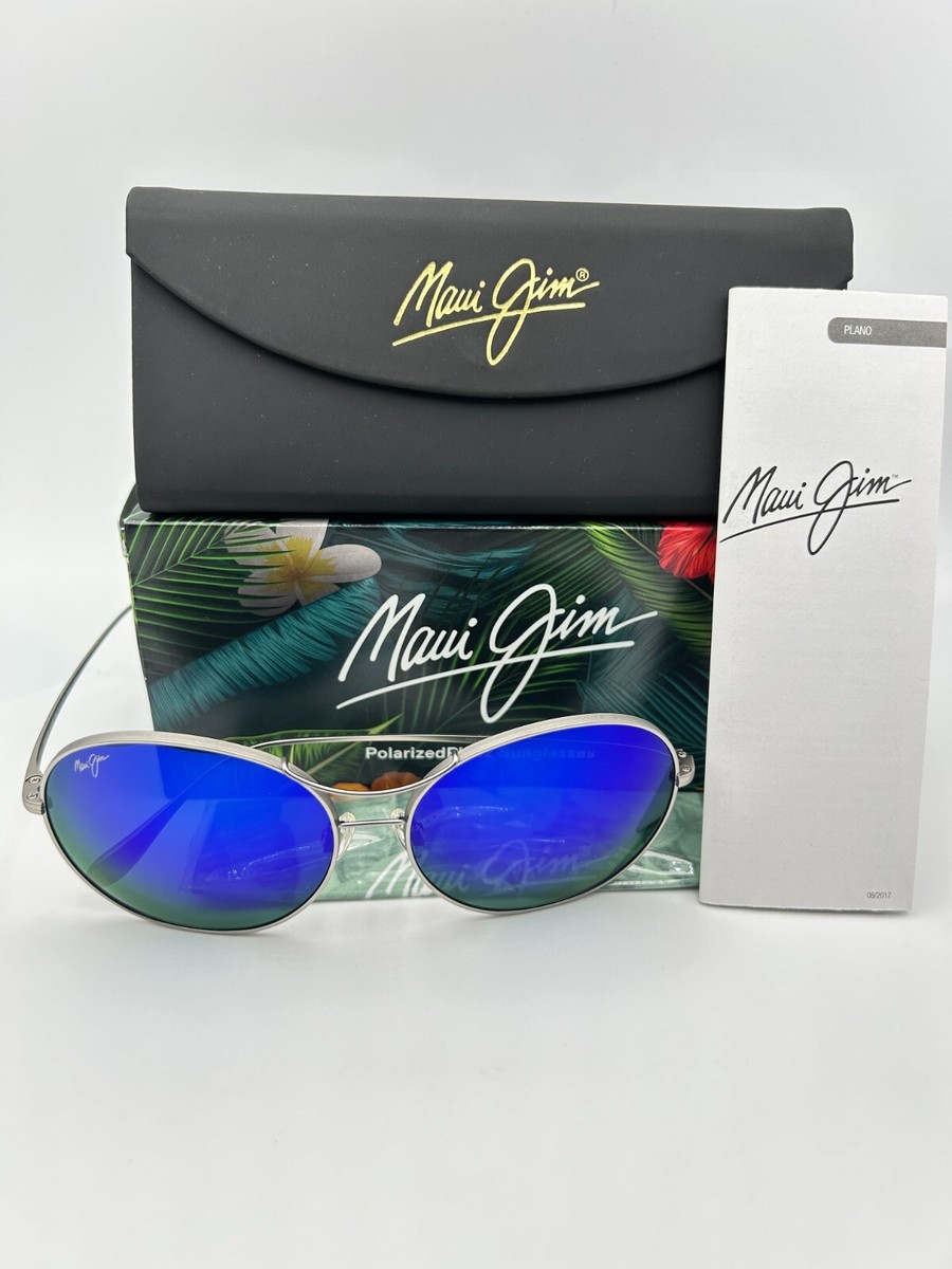 MAUI JIM Polarized Sunglasses MJ547 11B Opihi Silver Blue Hawaii