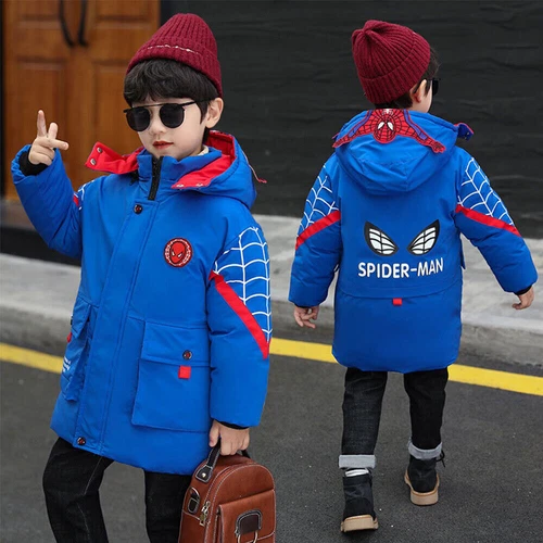 Kids Boys Spiderman Hooded Puffer Jacket Winter Toddler Coat Parka Outerwear UK% - Picture 6 of 21