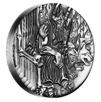 HADES 2014 Gods Of Olympus Tuvalu 2oz Silver High Relief Coin Mintage 1500