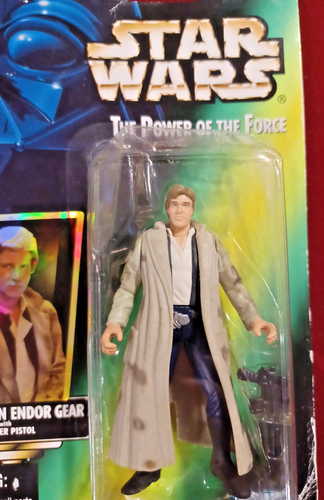 Kenner Power Of The Force Han Solo Endor Gear Action Figure Blaster NIB* Sealed - Picture 2 of 17