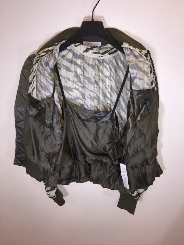 Chaqueta de bombardero a rayas Sacai Luck SS15 Runway Silk MA1 talla 4 Foto 4 de 4