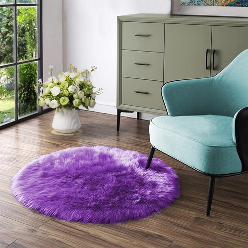 Latepis Faux Fur Sheepskin Area Rugs Soft Shaggy Carpet for Living Room Bedroom - Picture 195 of 219