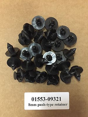 QTY 15: OEM Nissan Replacement 8mm Fender Push Clips 01553-09321