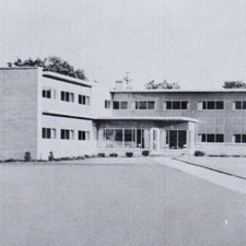 Feeman Hall Adrian College Mens Dorm Dr. Harlan L. Feeman 1940s B&amp;W MCM