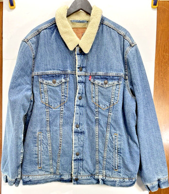 Levi's Sherpa Lined Trucker Jacket Blue Size XXL Never Worn