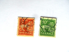 Francobolli Svezia 1921/1937: Francobolli Leone / Gustavo V / Corona + Corno postale