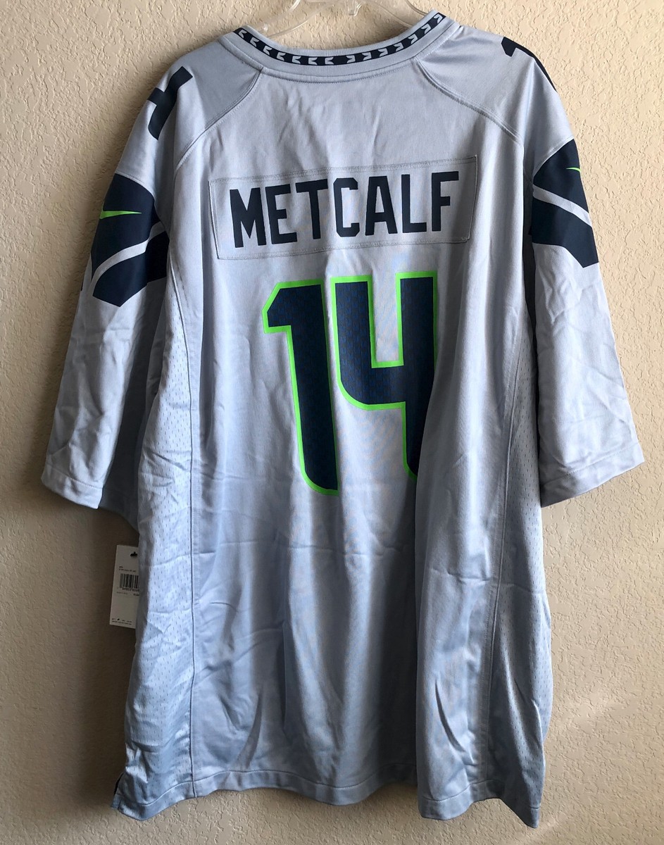 NIKE DK Metcalf Seattle Seahawks Wolf Gray Football Jersey