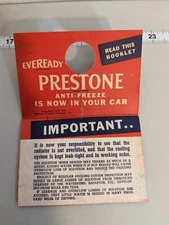 Vintage 1938 Booklet Ad Eveready Products featuring Prestone Anti-freeze Chart