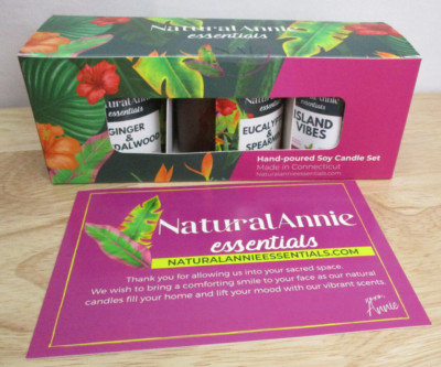 Natural Annie Essential Island Getaway Three Soy 4 Oz. Candles Gift Set