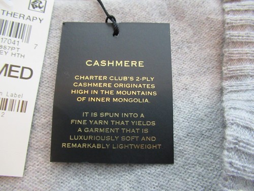 Charter Club Womens Petite 100% Cashmere Open-Front Cardigan Sweater, Gray, PM - Picture 5 of 5
