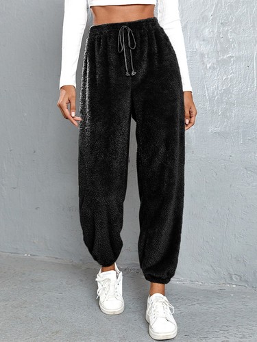 Women Fleece Fur Joggers Warm Winter Pants Casual Trousers Loungewear Plus Size - Bild 13 von 17