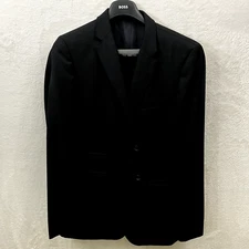 Boss Hugo Boss Mens Sport Coat 42L Black The Sweet3 2 Button Suit Jacket