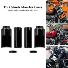 Front Upper Lower Fork Covers Tubes Top Cap Fit For Harley Softail Street Bob 18
