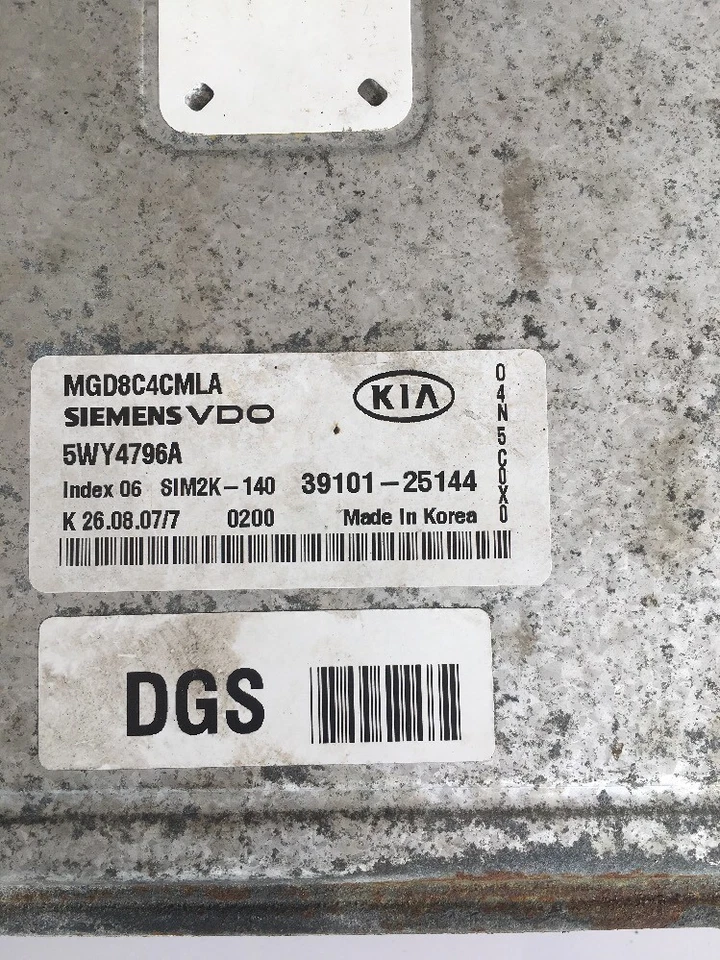 Unidad de control del motor Kia Optima 2008 2,4 L EX LX módulo ECU 3910125144 OEM Foto 3 de 4