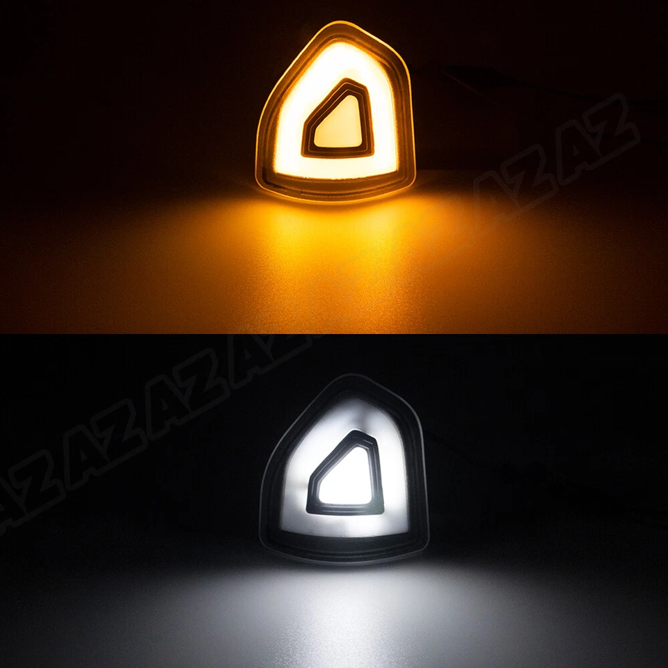 Espejo retrovisor lateral LED ámbar + blanco luz de señal de giro transparente para Dodge Ram 1500 2500 3500 Foto 2 de 4