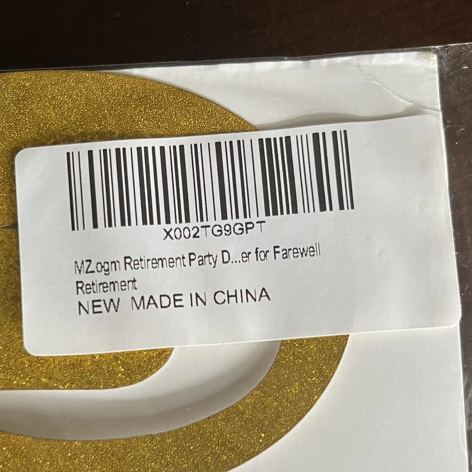 Goodbye Tension Hello Pension Banner, funny gold Retirement Party Sign, new - Image 3 of 4