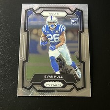 Evan Hull Rookie RC 2023 PRIZM Football Card Base Set #344 New York Giants. rookie card picture