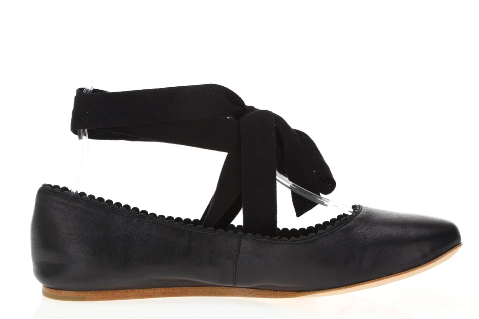 Womens VIA SPIGA 160344 Black Leather Ballet Flats sz. 7 M - Image 4 of 4