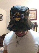 Cappello Berretto Ultra Game NBA Los Angeles Lakers Bucket Verde Mimetico Taglia Unica Most 