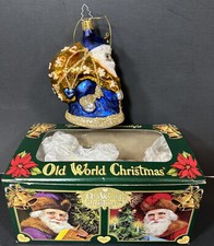 Santa Blown Glass Christmas Ornament by Old World Christmas 4" Original Box